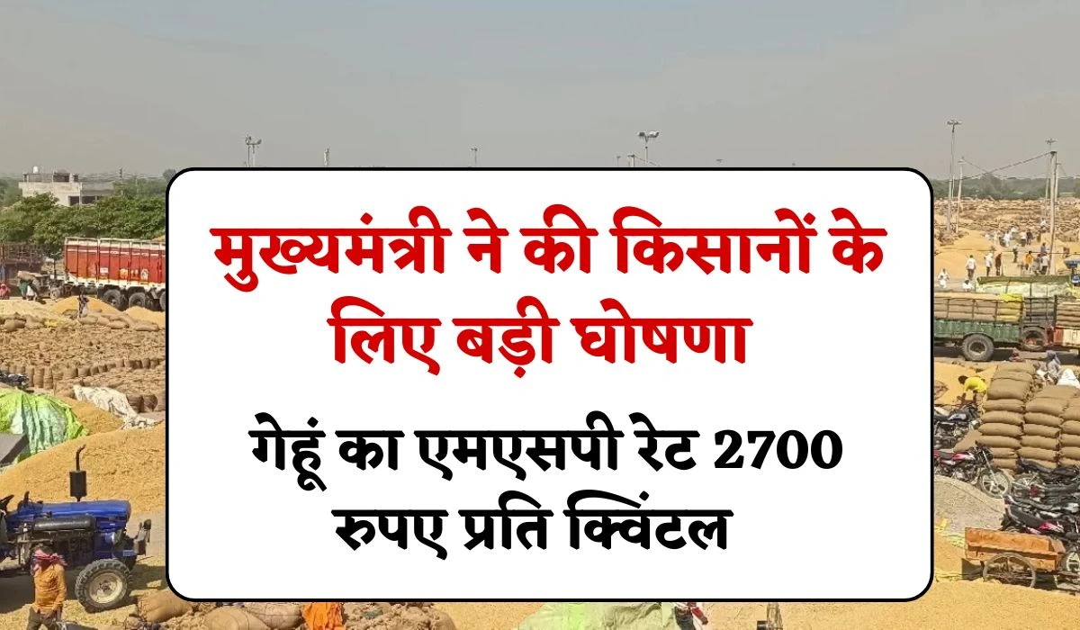 Wheat MSP Purchase Update: मुख्यमंत्री ने की किसानों के लिए बड़ी घोषणा, गेहूं का एमएसपी रेट 2700 रुपए प्रति क्विंटल