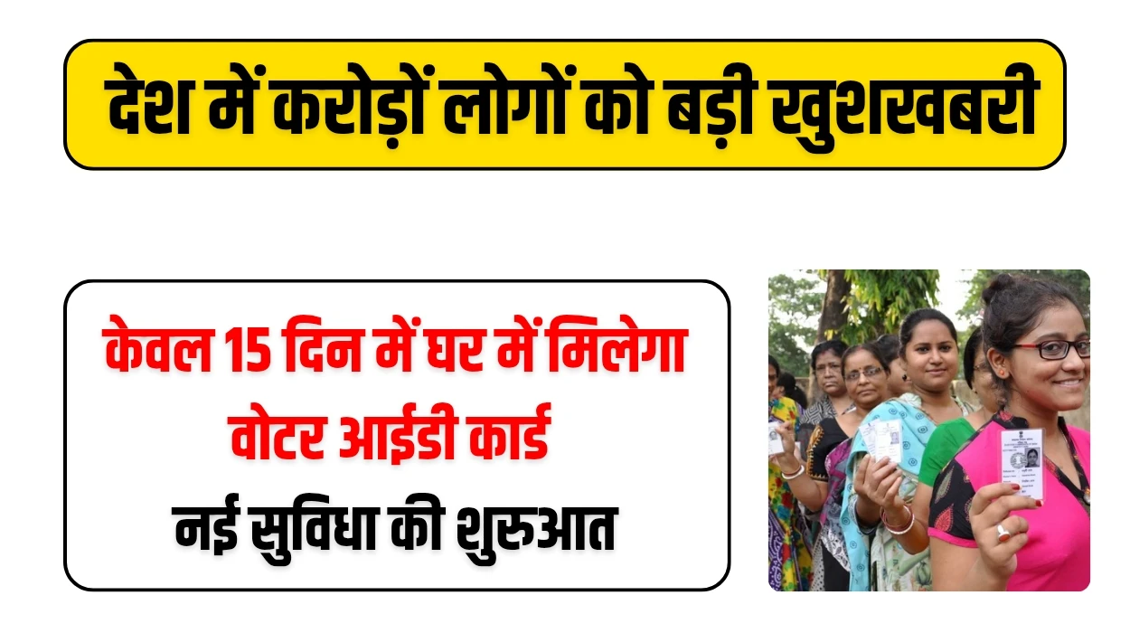 Voter ID Update: देश में करोड़ों लोगों को बड़ी खुशखबरी, केवल 15 दिन में घर में मिलेगा वोटर आईडी कार्ड, नई सुविधा की शुरुआत
