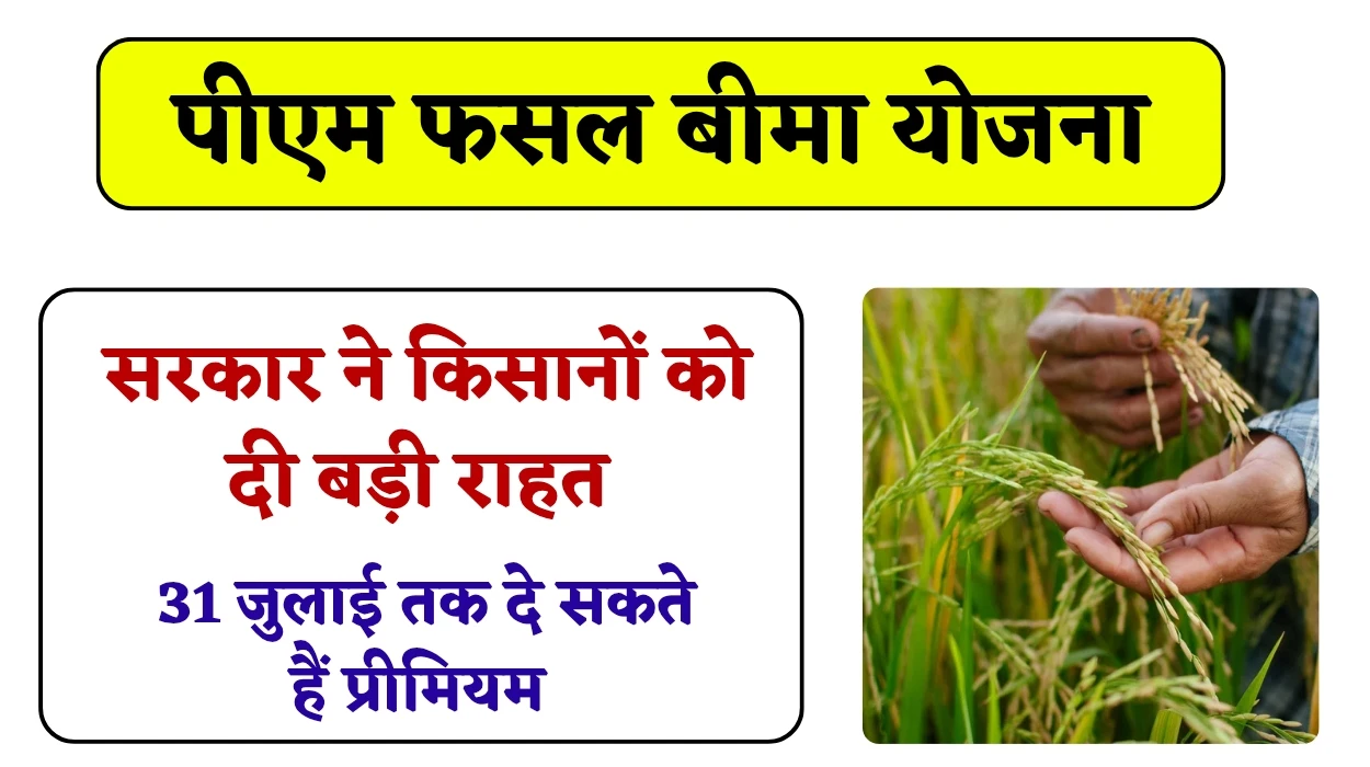 PM Fasal Bima Yojana Update: राज्य सरकार ने किसानों को दी बड़ी राहत, अब 31 जुलाई तक पीएम फसल बीमा योजना में दे सकते हैं प्रीमियम, जानें पूरी डिटेल